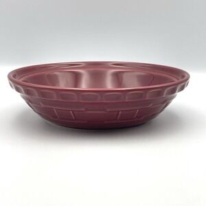 Vintage 1990s Longaberger Pottery Burgundy Red 7.25" Pie Dish Baker USA